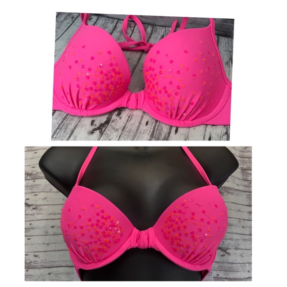 Size S/34B Aerie/OP Pink “Nina” Halter Bikini - Picture 4 of 7